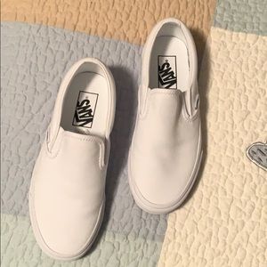 White slip on vans